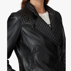 Slate & Willow Embossed Studs Leather Jacket -Great Condition - Large